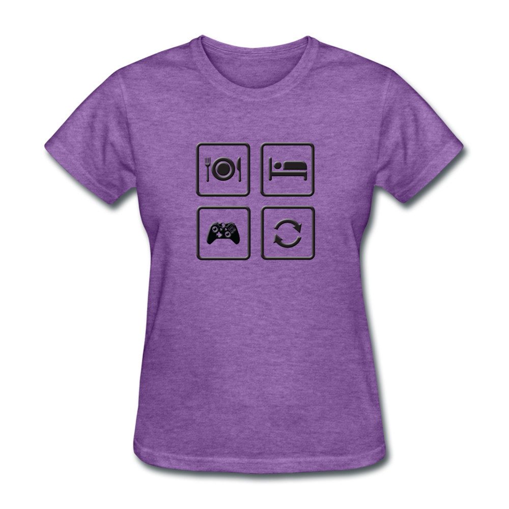 Game Repeat Ladies T-Shirt - purple heather