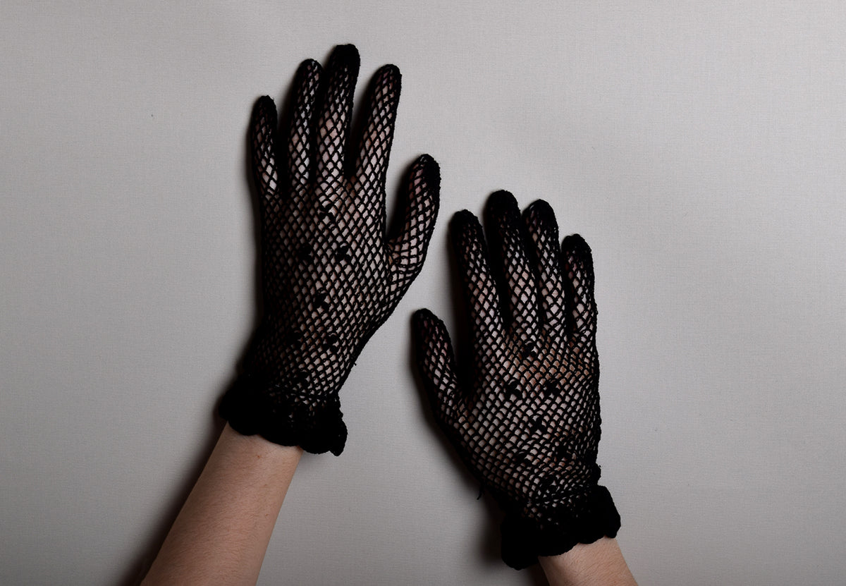 crochet lace gloves with fingers