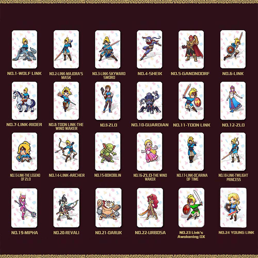 32pcs Mini NFC BOTW Amiibo Cards Full Set Compatible with The Legend of Zelda Breath of The Wild Newest Version 