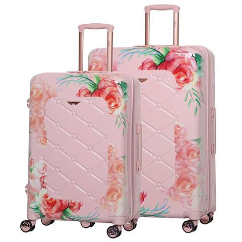 pink hard shell cabin suitcase