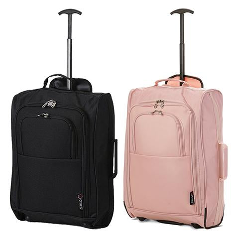 it cabin luggage black and rose gold