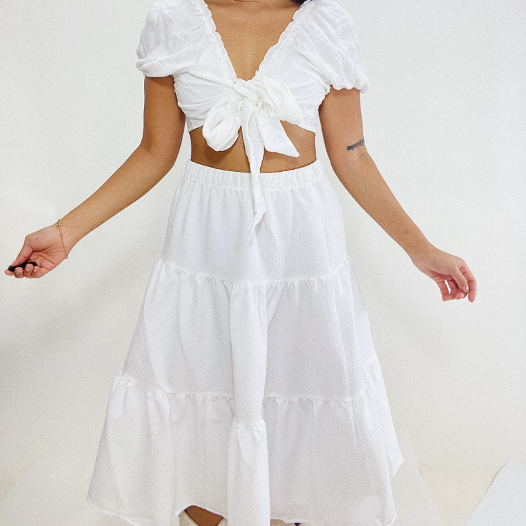 Call It a Day Tiered Midi Skirt