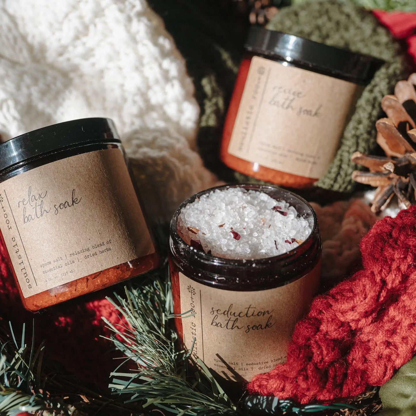 Organic Herbal Bath Salts - Essential Oil