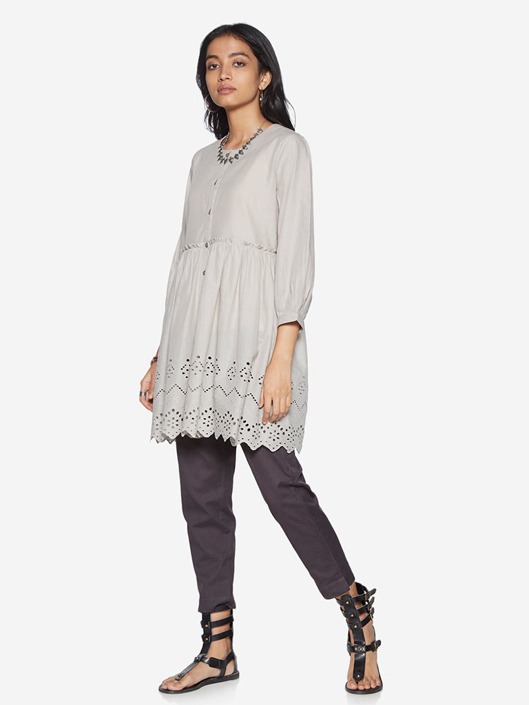 Bombay Paisley Grey Broderie Anglaise Tunic