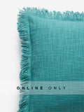 Westside Home Blue Fringe Design Cushion Cover