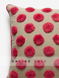 Westside Home Pink Faux-Fur Polka Dot Cushion Cover
