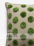 Westside Home Green Faux-Fur Polka Dot Cushion Cover