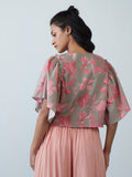 Bombay Paisley Taupe Floral Crop Top