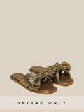 LUNA BLU Bronze Bow-Detailed Sandals