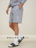 Studiofit Grey Melange Relaxed-Fit Shorts