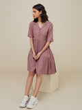 Bombay Paisley Mauve Embroidered Tiered Dress
