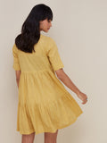 Bombay Paisley Mustard Embroidered Dress