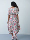 Bombay Paisley Multicolour Floral Belted Dress