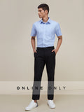 WES Formals Blue Patterned Relaxed-Fit Shirt