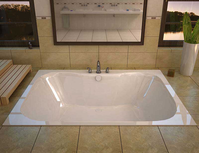 rectangular soaking bathtub