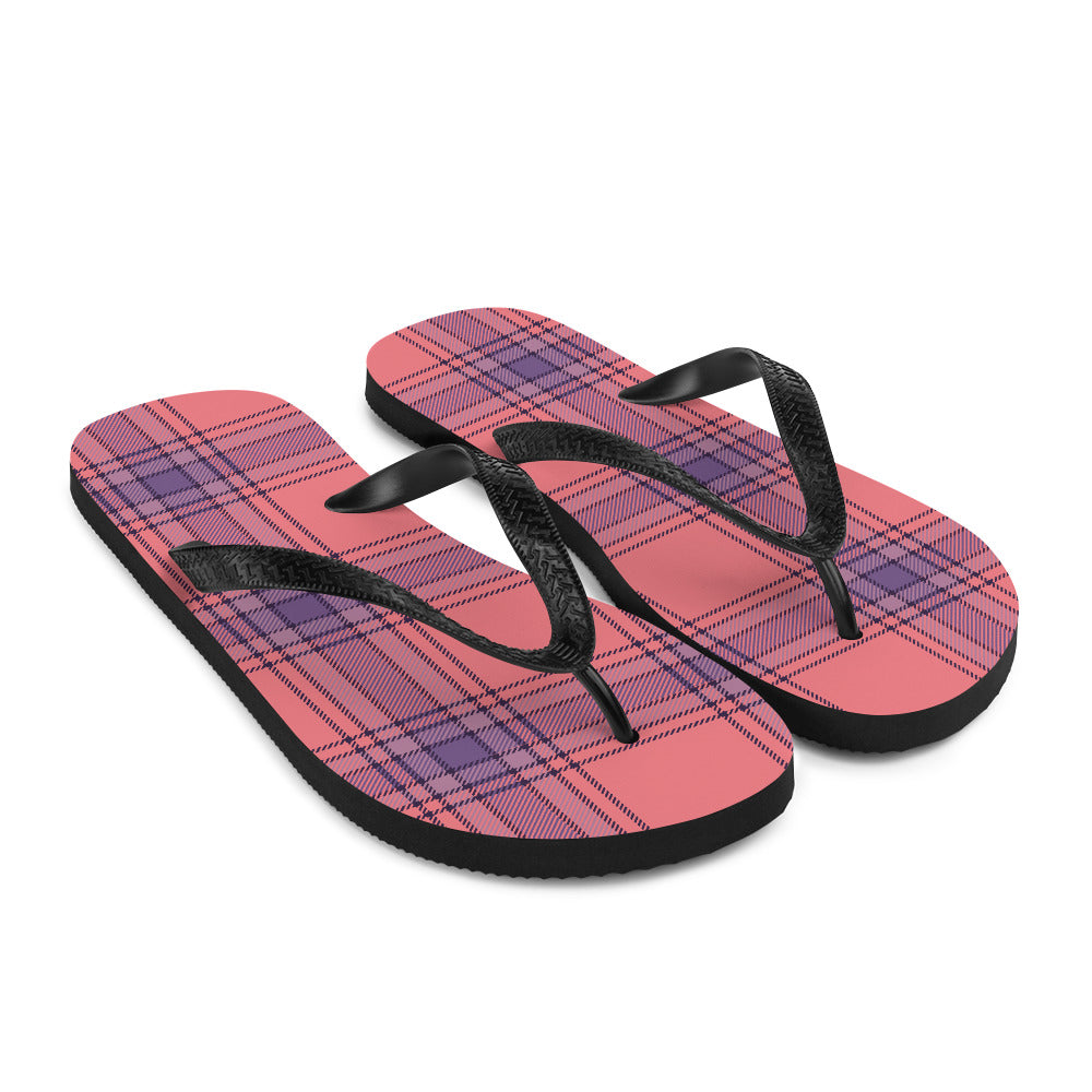 plaid flip flops