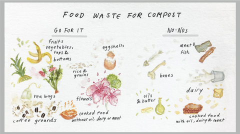 Food waste for compost
