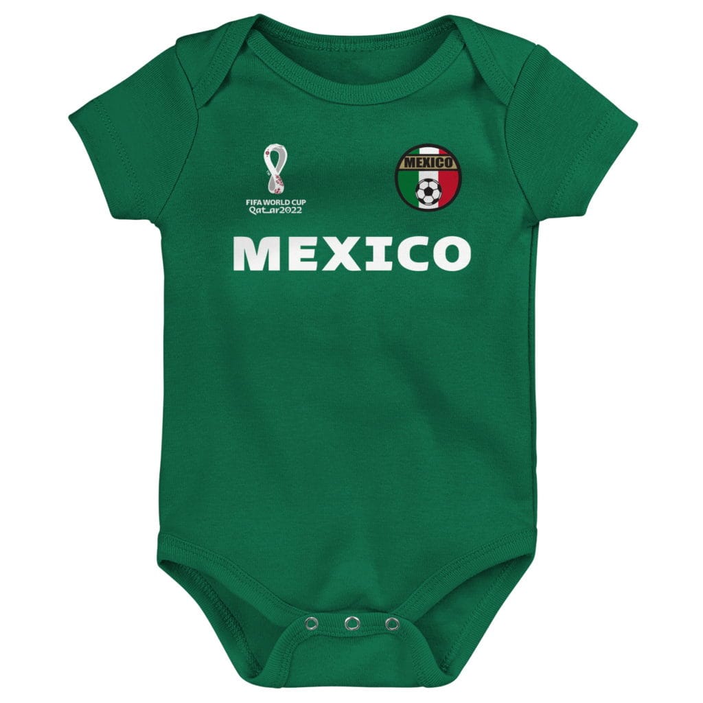 Mexico World Cup 2022 Baby Onesie Online! – SoccerCards.ca
