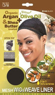 Qfitt Open Top Organic Argan & Shea Butter Treated + Olive Oil Scented Mesh Wig & Weave Liner - 842 Black - Beauty Empire