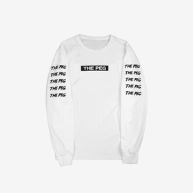 Paintbrush Long Sleeve Tee Shirt (White)