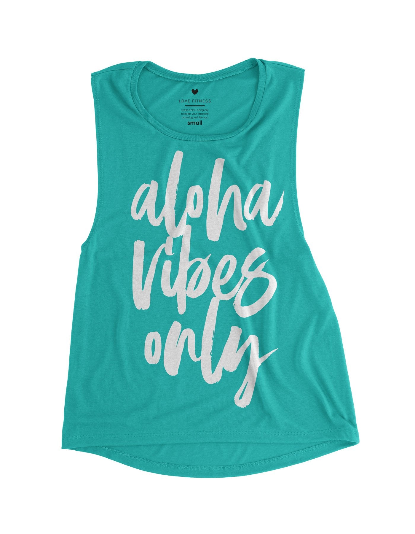 Aloha Vibes Only Muscle Tank - Teal