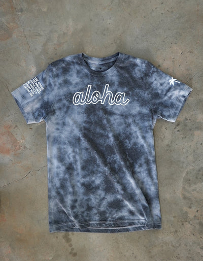 Crimson tavernorlando aloha tie die shirts that is black and grey tones