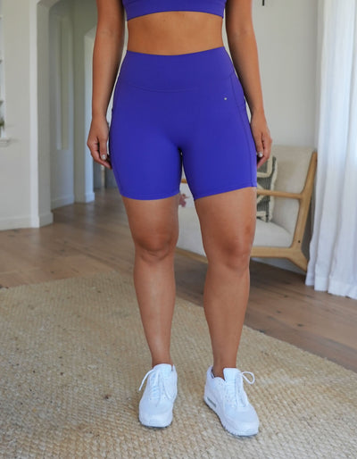 Effortless pocket biker shorts lavender