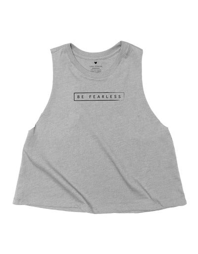 Be Fearless - Heather Grey Crop Tank