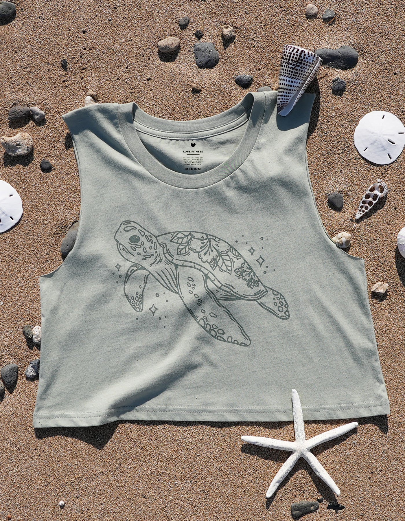 Just Keep Swimming Eco-Friendly Crop Tank - Seafoam