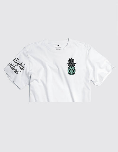 Teal Pineapple Logo - Cropped Tee