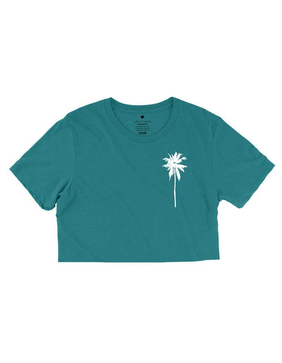 Palm Tree Logo - Tropic Teal Cropped Tee