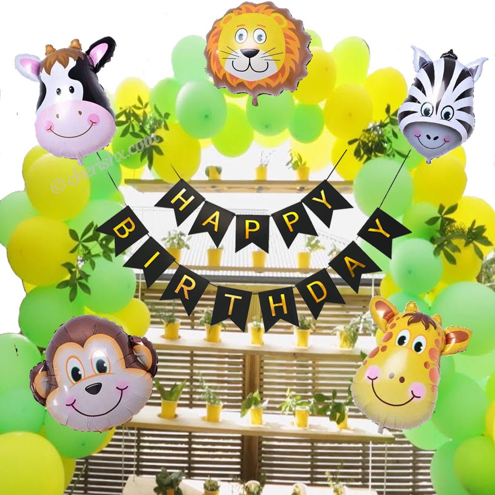Jungle Theme Kids Birthday Decoration Items Pack of 47 Pcs - forest theme  birthday party freeshipping - FrillX