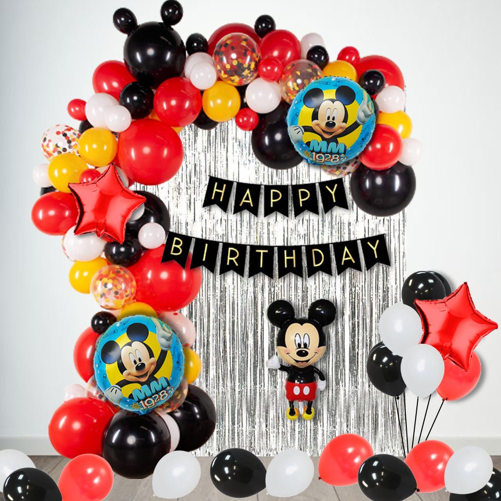 Mickey Mouse Birthday Decoration Kit 100 Pcs - Balloon Bday ...