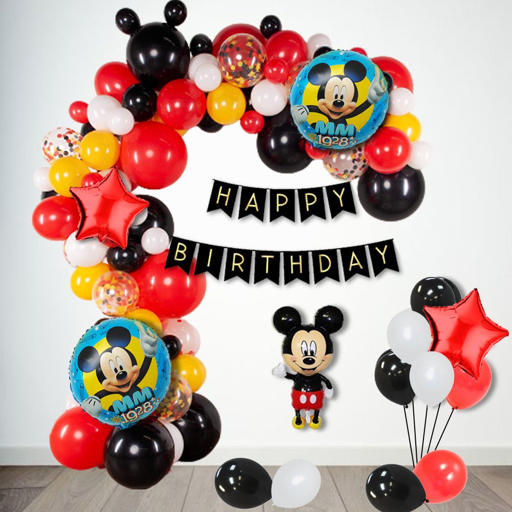 Mickey Mouse Birthday Decorations Items 99Pcs - Balloons for Bday ...
