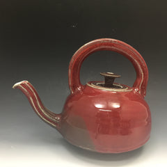 handmade stoneware  copper red teapot