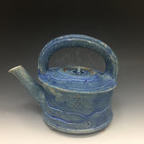 handmade stoneware  blue teapot