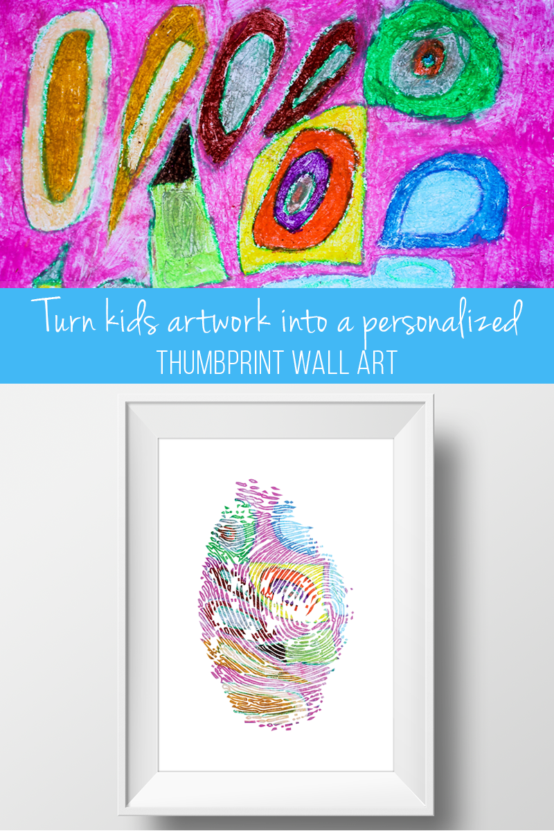 Create a personalized gift for creative kids using their artwork and thumbprint