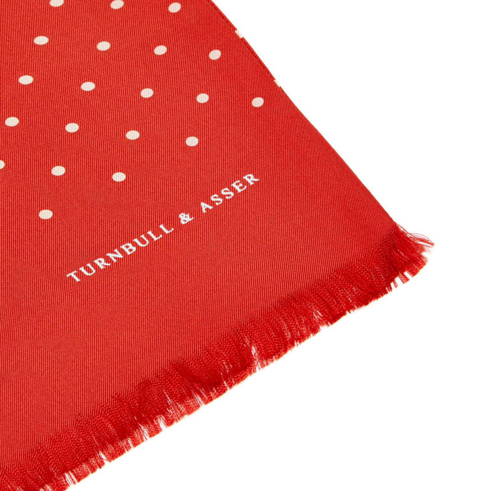 red and white silk scarf