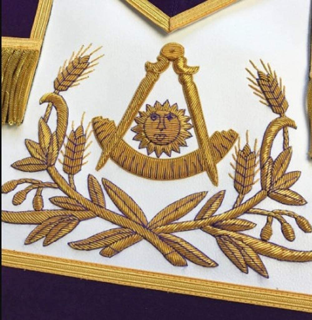 Regalia Aprons MARSHAL PURPLE VELVET HAND MADE-B2B Details about   New Hand Embroidery Masonic 