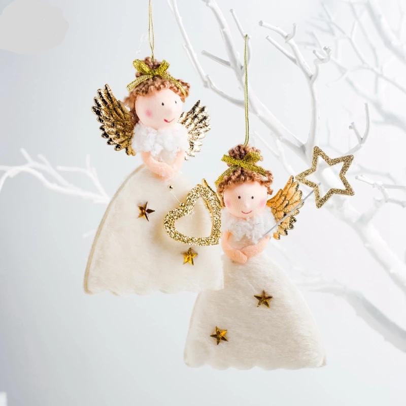 Christmas Angel Plush Doll Pendant Xmas Trees Hanging Decoration Ornaments C8C0 