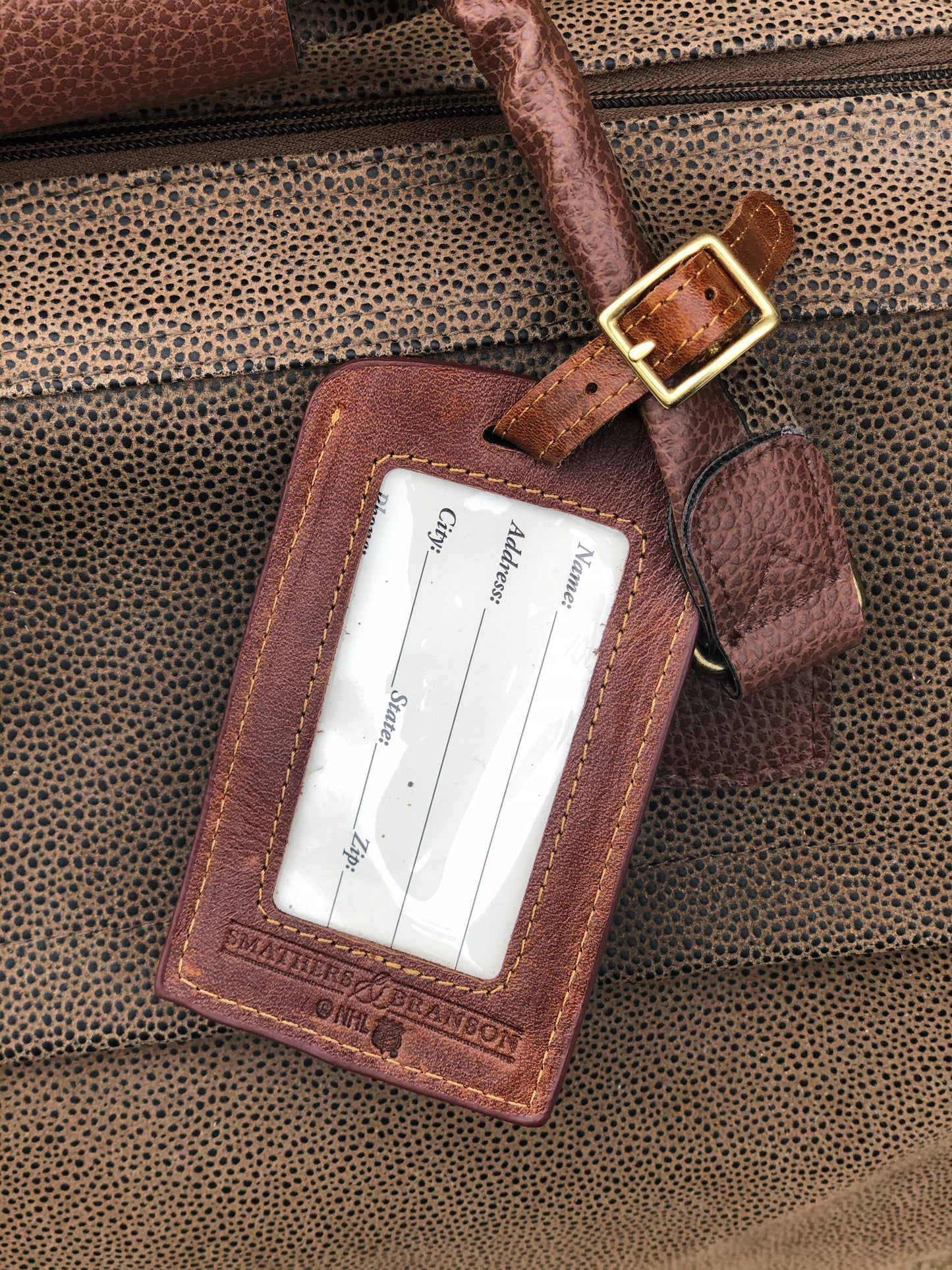 Needlepoint Luggage Tag - Blues