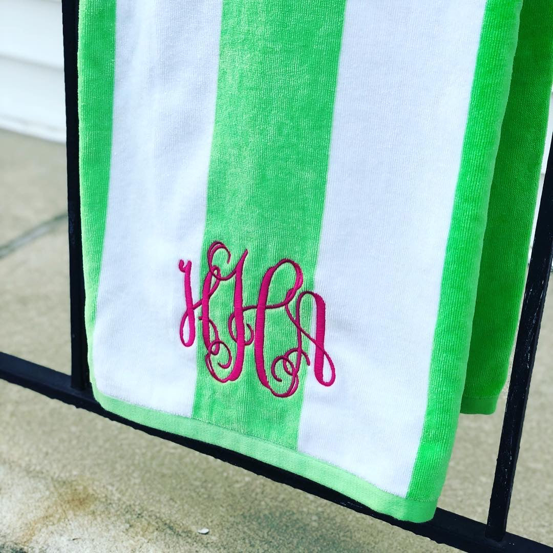 Personalized Striped Beach Towel