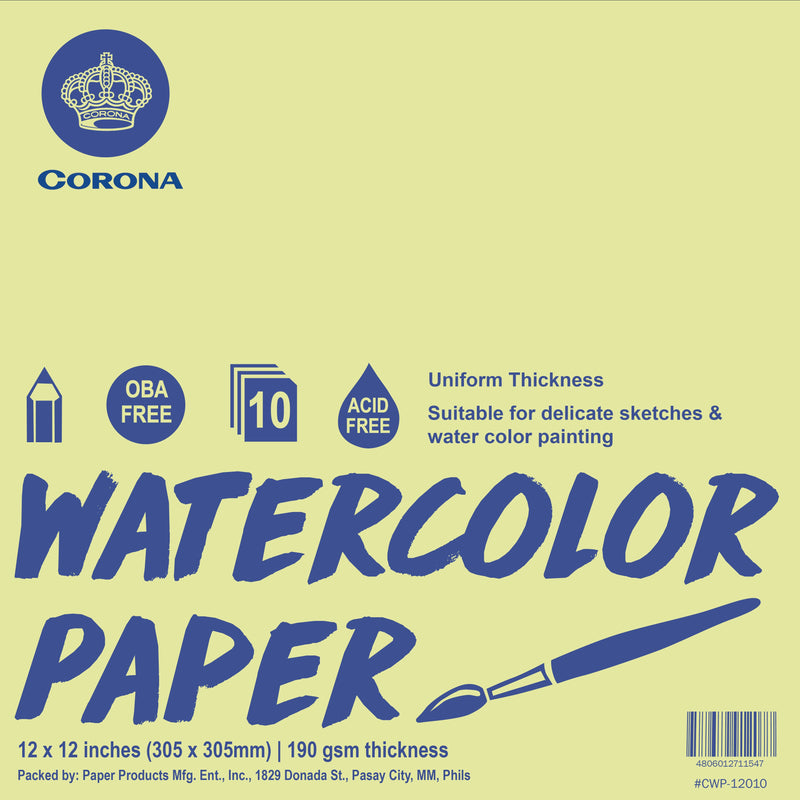Corona <br> Water Color Paper 190 GSM <br> Pack of 10