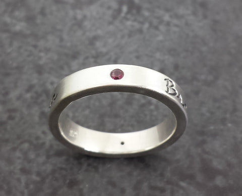 Sterling Silver Mothers Ring - Personalized Birthstone Ring