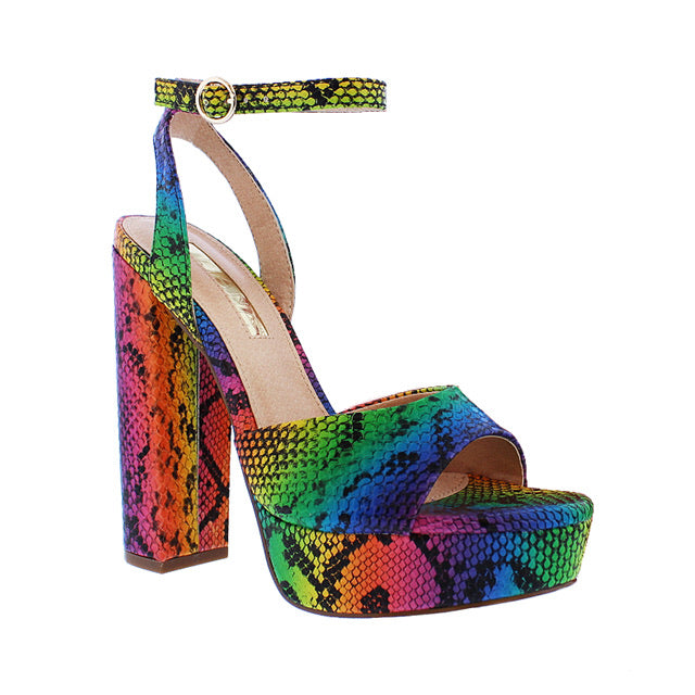 rainbow block heels