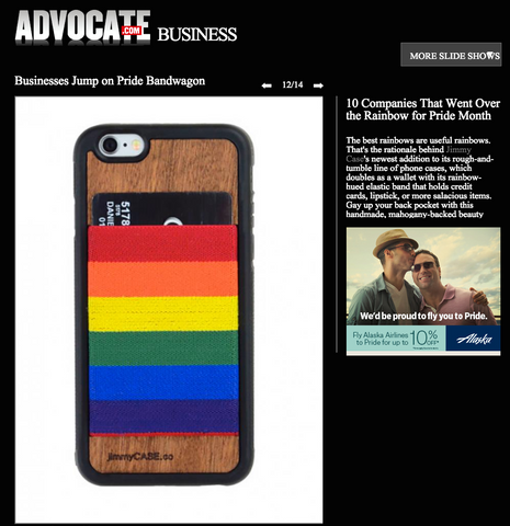 jimmyCASE Rainbow iPhone 6 wallet case featured on advocate.com