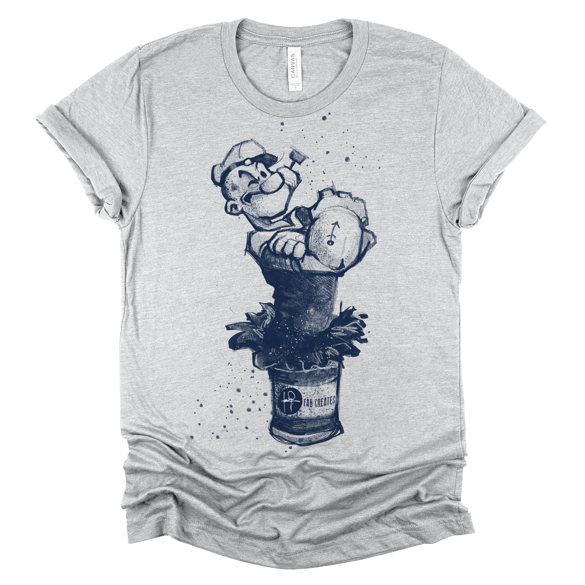 Popeye Break Out Spinach Adult Work Shirt