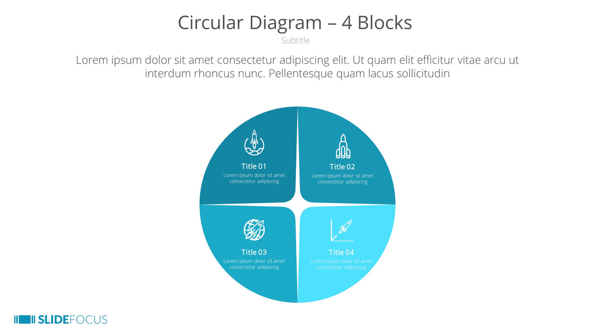 Circular Diagram 4 Blocks Slidefocus Presentation Made Simple 8931