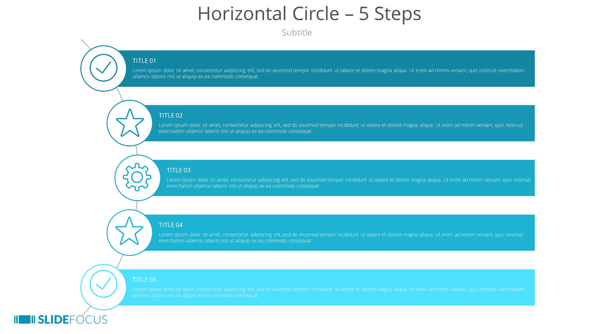 Horizontal Circle 5 Steps Slidefocus Presentation Made Simple 3720