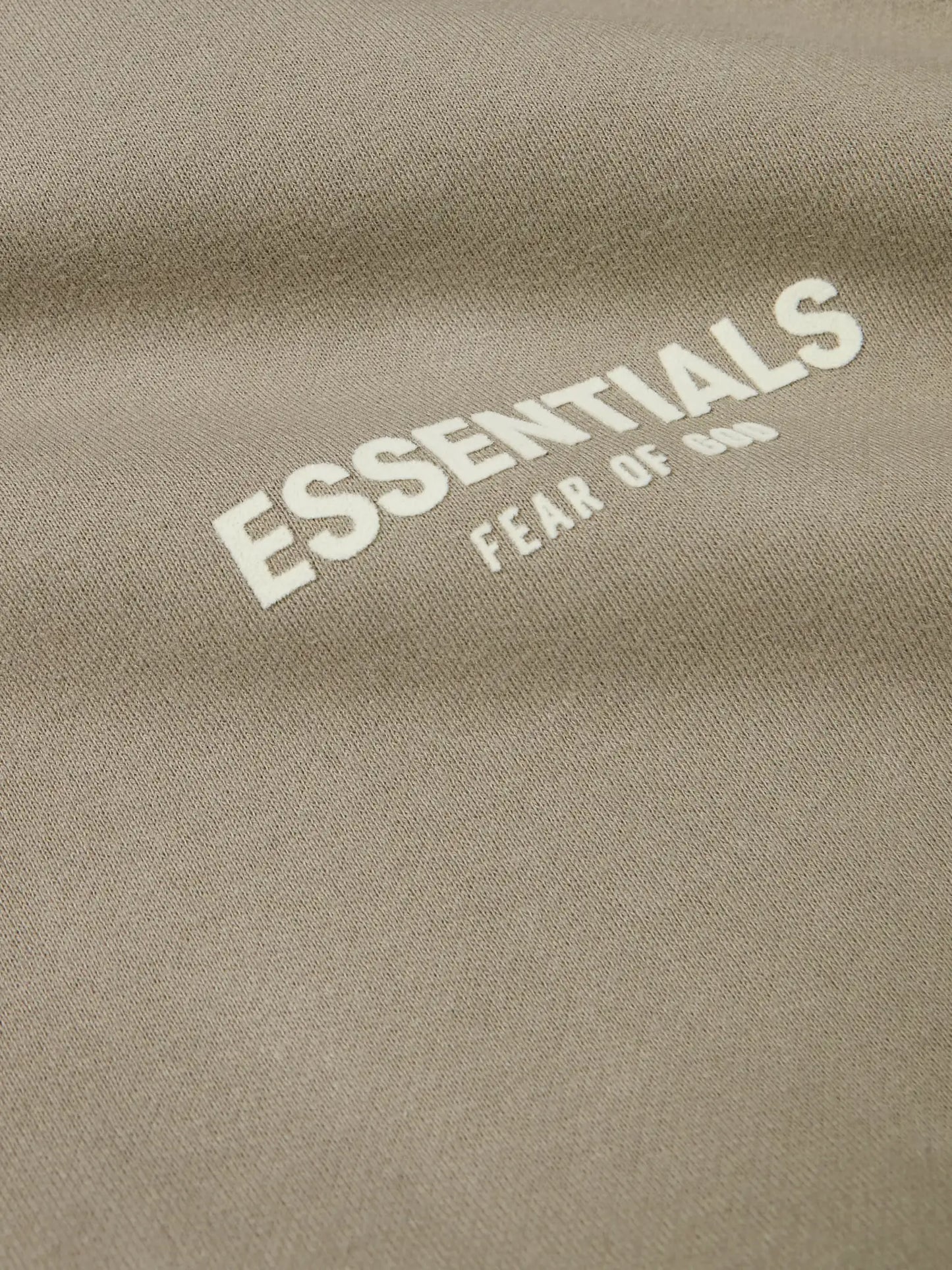 Fear Of God Essentials Logo-Flocked Cotton-Blend Jersey Hoodie Brown